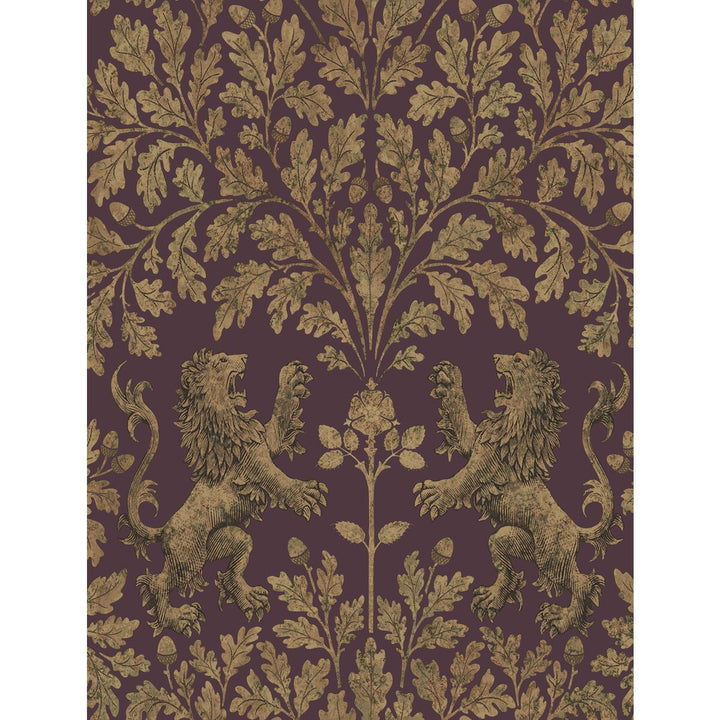 Boscobel Oak Gold/Claret by Cole & Son Designer Wallcovering COLE & SON PEARWOOD PAPER - 100% United Kingdom Horizontal: 20.5 and Vertical: 27 20.5 - Swanky Fabrics -