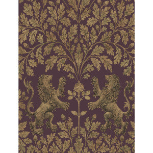 Boscobel Oak Gold/Claret by Cole & Son Designer Wallcovering