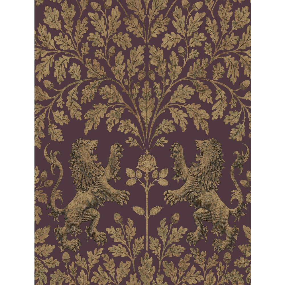 Boscobel Oak Gold/Claret by Cole & Son Designer Wallcovering COLE & SON PEARWOOD PAPER - 100% United Kingdom Horizontal: 20.5 and Vertical: 27 20.5 - Swanky Fabrics -