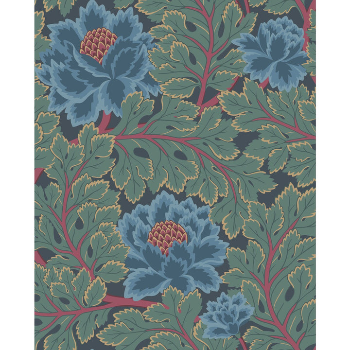 Aurora Petrol/Teal/Ink by Cole & Son Designer Wallcovering COLE & SON PEARWOOD PAPER - 100% United Kingdom - Horizontal: 20.5 and Vertical: 25.5 20.5 - Swanky Fabrics -