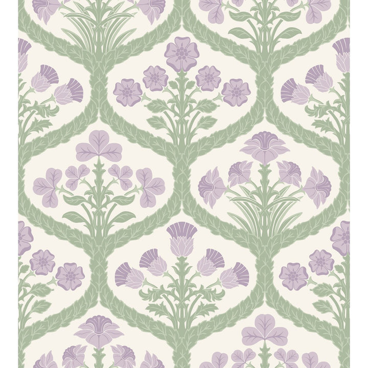 Floral Kingdom Mulb/Olive by Cole & Son Designer Wallcovering COLE & SON PEARWOOD PAPER - 100% United Kingdom Horizontal: 27 and Vertical: 29.9 27 - Swanky Fabrics -