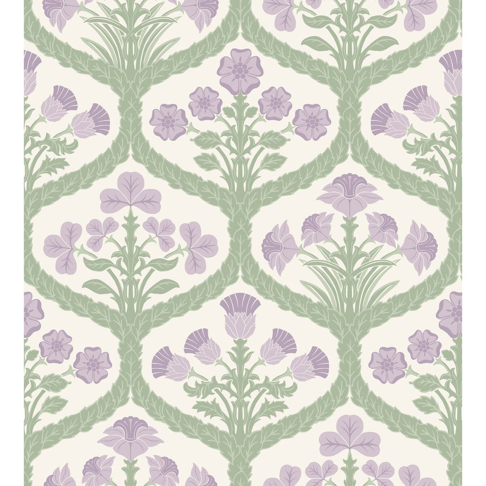 Floral Kingdom Mulb/Olive by Cole & Son Designer Wallcovering COLE & SON PEARWOOD PAPER - 100% United Kingdom Horizontal: 27 and Vertical: 29.9 27 - Swanky Fabrics -