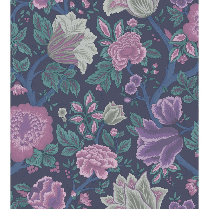 Midsummer Bloom Mulb/Teal by Cole & Son Designer Wallcovering COLE & SON PEARWOOD PAPER - 100% United Kingdom Horizontal: 27 and Vertical: 30 27 - Swanky Fabrics -