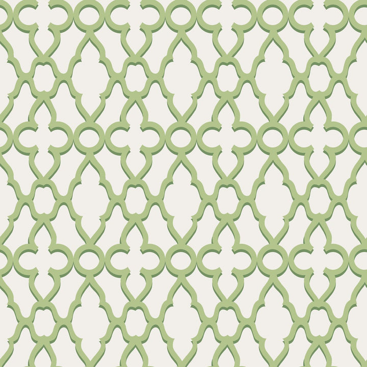 Treillage Leaf Green/Chlk by Cole & Son Designer Wallcovering COLE & SON PEARWOOD PAPER - 100% United Kingdom Horizontal: 20.5 and Vertical: 20.5 20.5 - Swanky Fabrics -