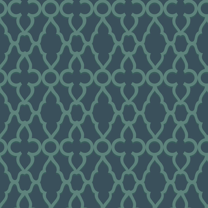 Treillage Viridian/Ink by Cole & Son Wallcovering Cole & Son Wallcovering Treillage Viridian/InkWallcovering COLE & SON PEARWOOD PAPER - 100% United Kingdom </p><p>Repeat: H: 20.5, V: 20.5 20.5 - Fabric Carolina -