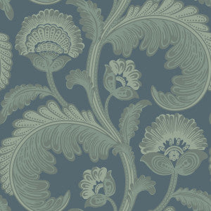 Fanfare Flock Dk Egg/Pet by Cole & Son Designer Wallcovering