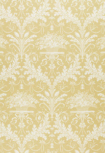Clairemont Damask Yellow 1178015 by Schumacher Designer Fabric