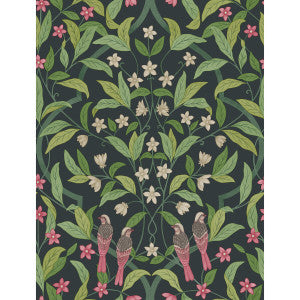 Jasmine & Serin Symphony Rose/Grn/Viridian by Cole & Son Designer Wallcovering