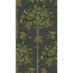 Orange Blossom Orange & Spring Green/Black by Cole & Son Designer Wallcovering