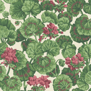 Geranium Rose/Forest Grn On Parchment by Cole & Son Designer Wallcovering