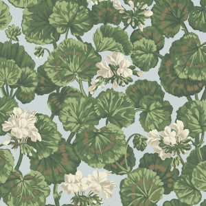 Geranium White & Sage On Seafoam by Cole & Son Designer Wallcovering
