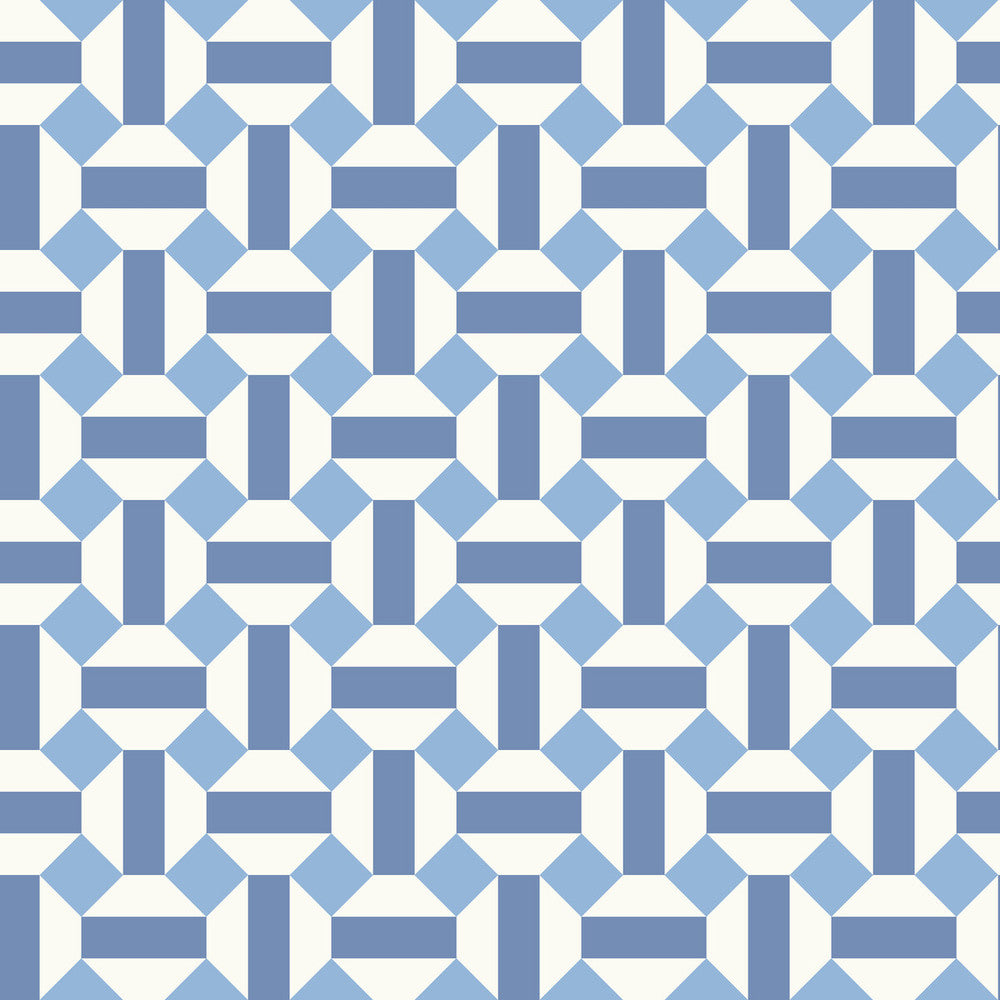Alicatado Hyacinth On Chalk by Cole & Son Designer Wallcovering COLE & SON SEVILLE NON WOVEN - 100% United Kingdom Horizontal: 20.5 and Vertical: 5.1 20.5 - Swanky Fabrics -