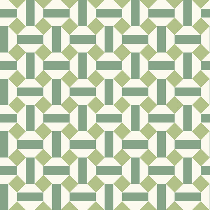 Alicatado Leaf Greens On Chalk by Cole & Son Designer Wallcovering COLE & SON SEVILLE NON WOVEN - 100% United Kingdom Horizontal: 20.5 and Vertical: 5.1 20.5 - Swanky Fabrics -