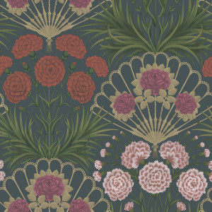Flamenco Fan Magenta/Red/Metallic Glvr/Ink by Cole & Son Designer Wallcovering