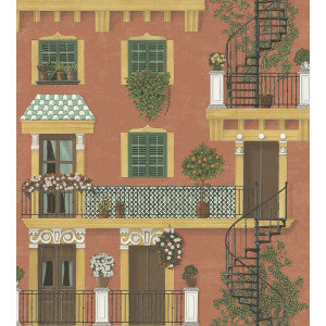 Alfaro Ochre/Racing Car Green/Terracotta by Cole & Son Designer Wallcovering
