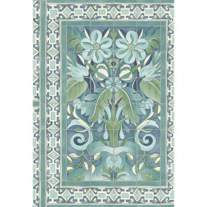 Triana Teal & Dark Teal On Denim by Cole & Son Designer Wallcovering