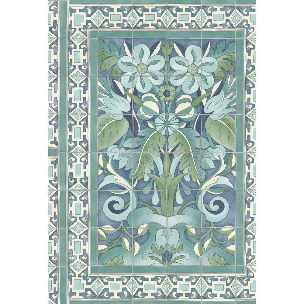 Triana Teal & Dark Teal On Denim by Cole & Son Wallcovering Cole & Son Wallcovering Triana Teal & Dark Teal On DenimWallcovering COLE & SON SEVILLE NON WOVEN - 100% United Kingdom </p><p>Repeat: H: 20.5, V: 30 20.5 - Fabric Carolina -