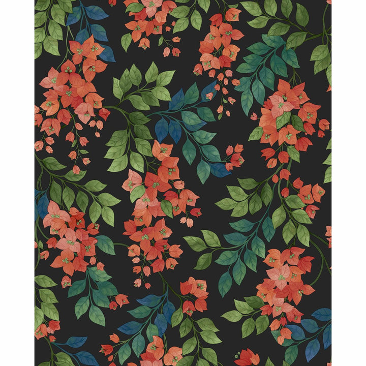 Bougainvillea Rouge/Green/C Sky/Charcoal by Cole & Son Designer Wallcovering COLE & SON SEVILLE NON WOVEN - 100% United Kingdom Horizontal: 20.5 and Vertical: 25.2 20.5 - Swanky Fabrics -
