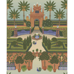 Alcazar Gardens Terracotta/Spring Gr/Multi by Cole & Son Designer Wallcovering