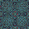 Piccadilly Petrol/Red/Metallic Gold On Ink by Cole & Son Designer Wallcovering