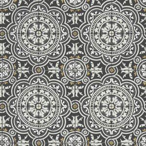 Piccadilly Grey & Metallic Gold On Black by Cole & Son Designer Wallcovering