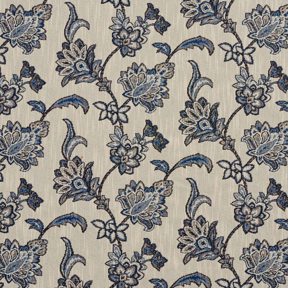 1191 Persian Blue by Charlotte Designer Fabric Ring Book Page #3A 39% Cotton, 38% Polyester, 23% Olefin Canada Exceeds 100,000 Wyzenbeek Rubs (Heavy Duty) </p><p>Repeat: Horizontal: 14" x Vertical: 7" 54 Inches - Swanky Fabrics -