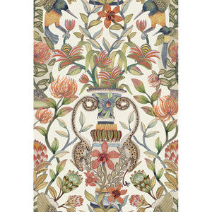 Protea Garden Silk Olvgrn&Tngrn/Wht by Cole & Son Designer Wallcovering