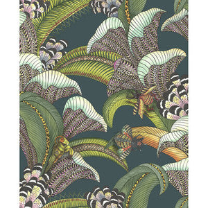 Hoopoe Leaves Viridian by Cole & Son Designer Wallcovering