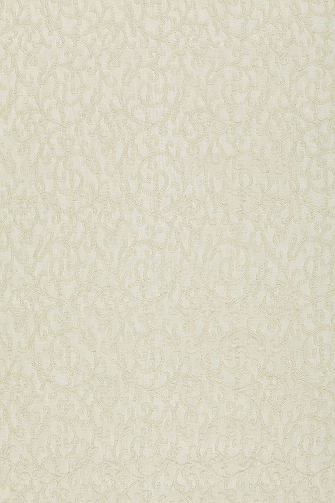 Madras Vine Ecru 12131 by Schumacher Designer Fabric - 100% Cotton - Horizontal: 4.5 and Vertical: 9.125 66.5 - Swanky Fabrics -