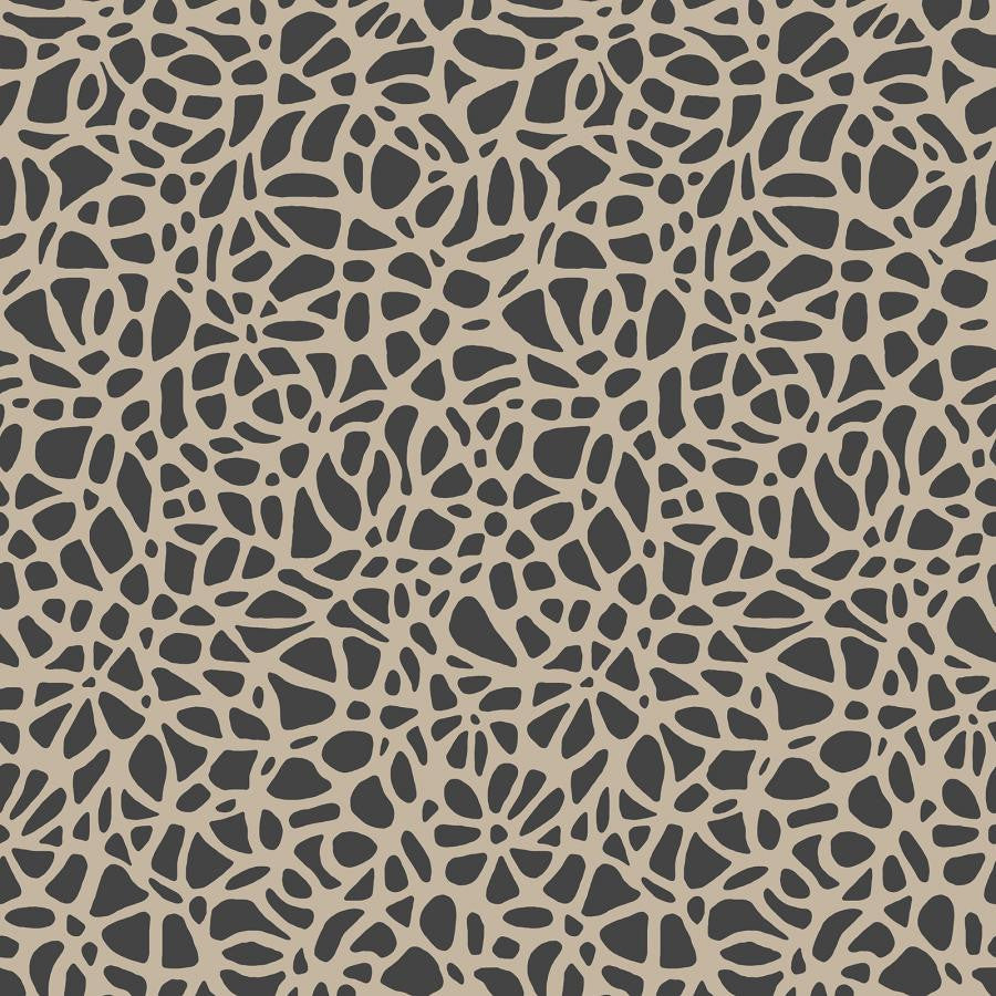 Pebble Flock (Wp) # 01 Jet by 1838 Wallcoverings Designer Wallpaper Aurora STRAIGHT PASTE THE WALL UNITED KINGDOM V-21" 20.5"X11YD - Swanky Fabrics -