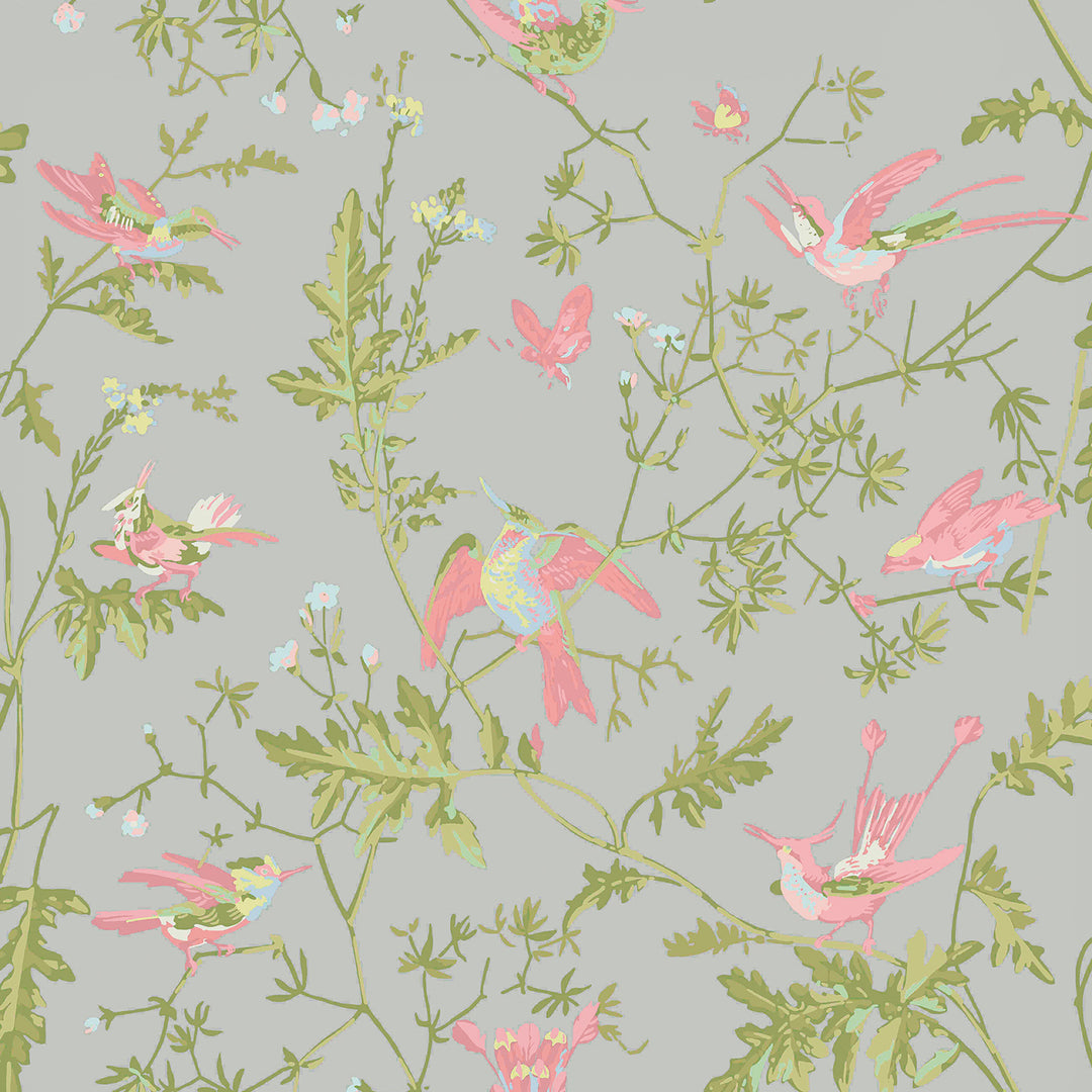 Hummingbirds - Grey/Pink 124/1003.CS.0 by Cole & Son Designer Wallcovering