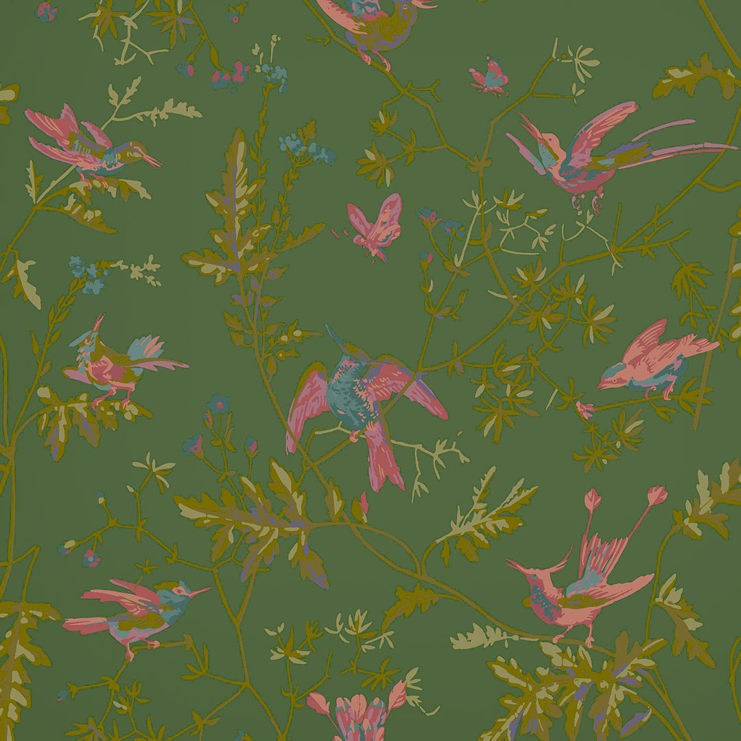 Hummingbirds - Sage/Pink 124/1005.CS.0 by Cole & Son Designer Wallcovering
