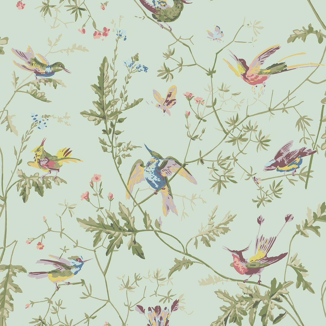 Hummingbirds - Spa/Multi 124/1007.CS.0 by Cole & Son Designer Wallcovering