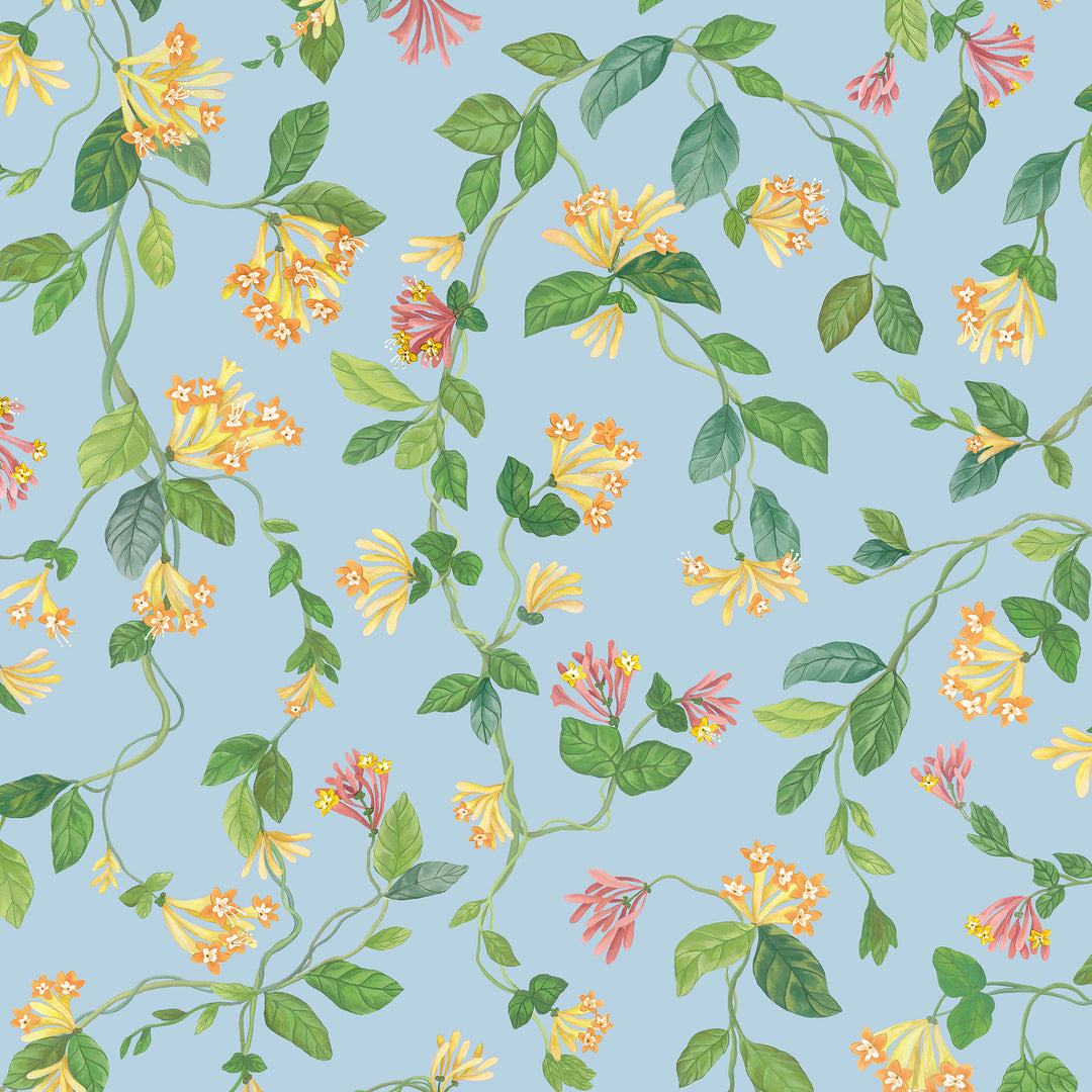Flora - Blue/Orange 124/3018.CS.0 by Cole & Son Designer Wallcovering