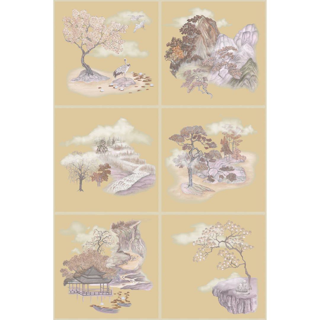 Tile Toile Metallic - Gilded Autumnal 126/10038.CS.0 by Cole & Son Designer Wallcovering