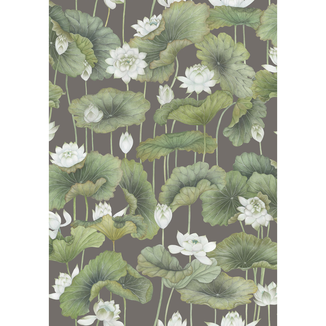 Lily Lotus - White/Charcoal 126/9033.CS.0 by Cole & Son Designer Wallcovering