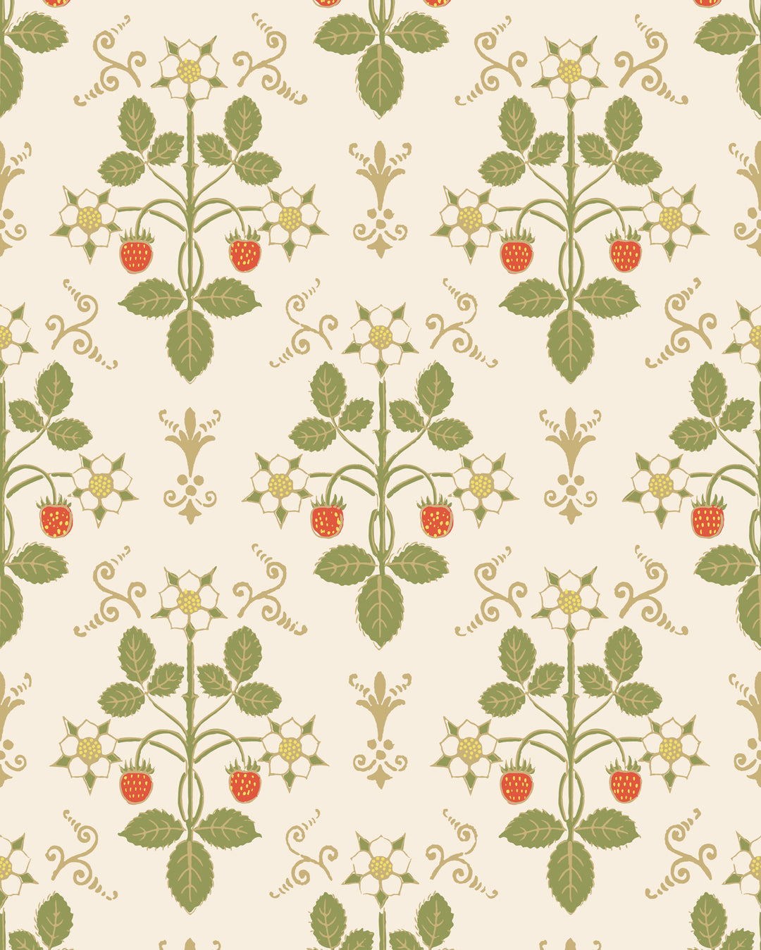 Strawberry - Poppy/Green 127/2008.CS.0 by Cole & Son Designer Wallcovering