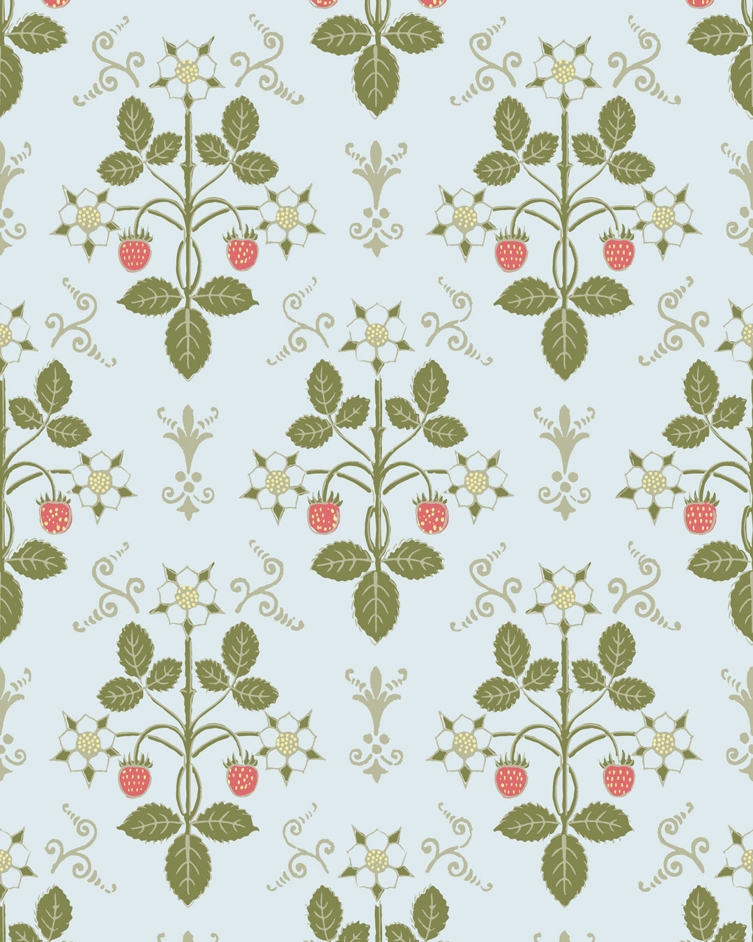 Strawberry - Olive/Blue 127/2009.CS.0 by Cole & Son Designer Wallcovering