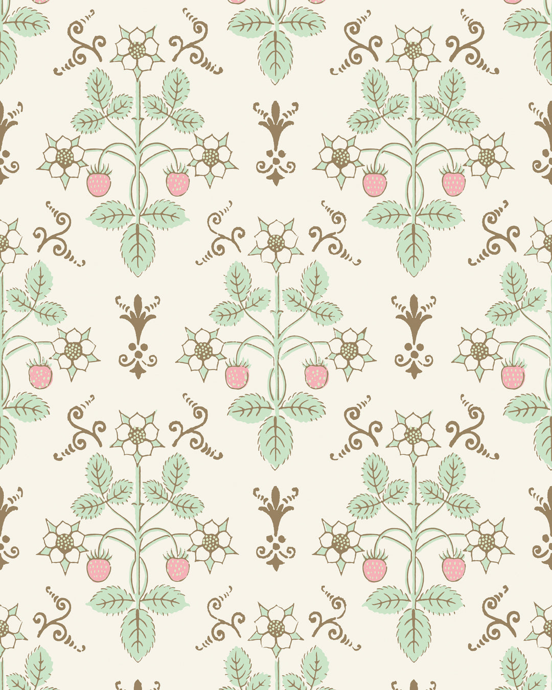 Strawberry - Blush/Mint 127/2011.CS.0 by Cole & Son Designer Wallcovering
