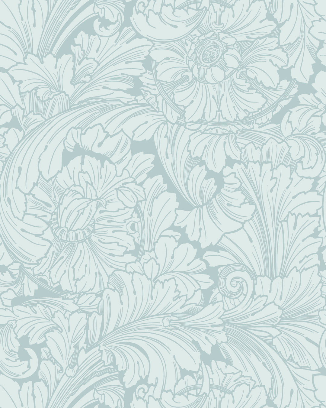 Acanthus - Print Room Blue 127/6030.CS.0 by Cole & Son Designer Wallcovering