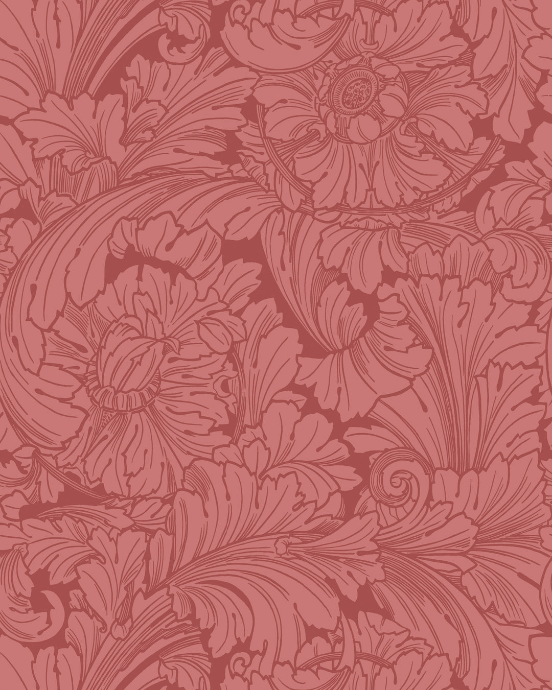 Acanthus - Stately Home Red 127/6033.CS.0 by Cole & Son Designer Wallcovering