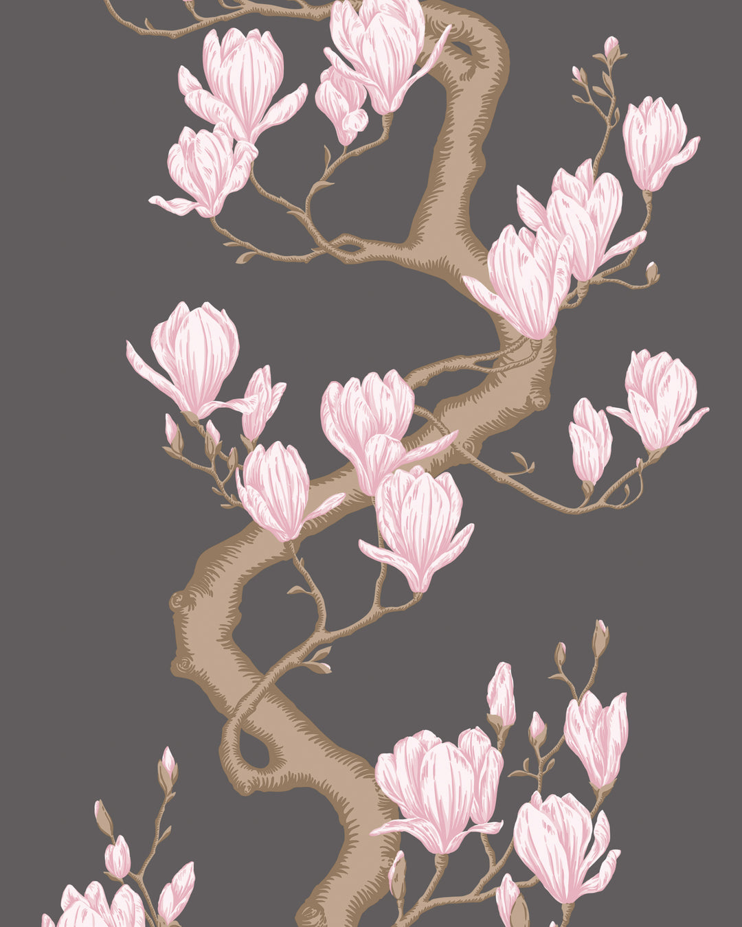 Magnolia Tree - Charcoal/Pink 128/1001.CS.0 by Cole & Son Designer Wallcovering