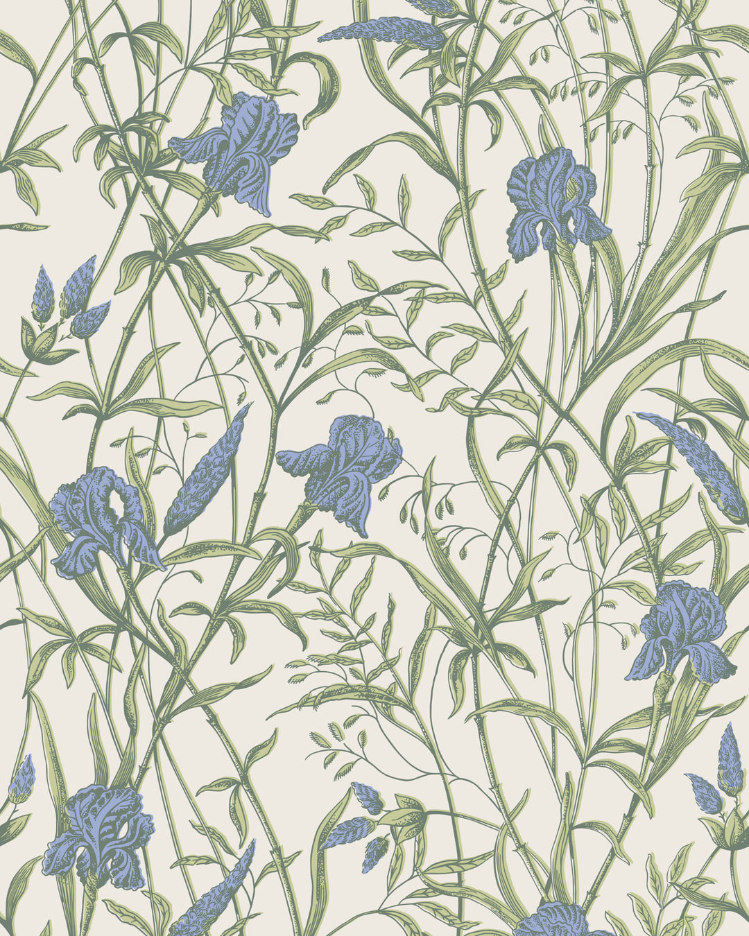 Iris - Iris Blue On Stone 128/5023.CS.0 by Cole & Son Designer Wallcovering