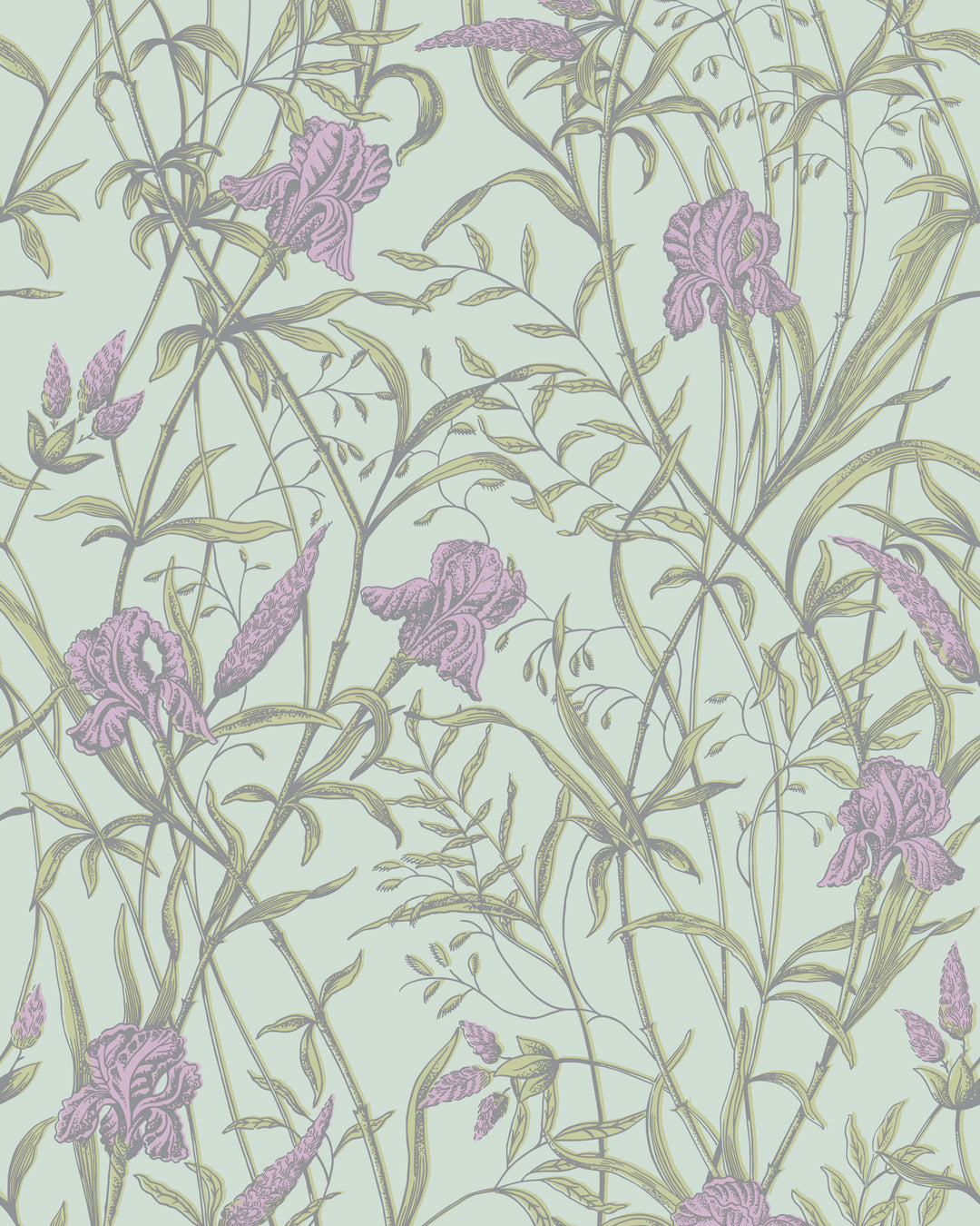 Iris - Lavender On Duck Egg 128/5024.CS.0 by Cole & Son Designer Wallcovering