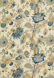 Ellis Floral Vine Indigo 1304001 by Schumacher Designer Fabric
