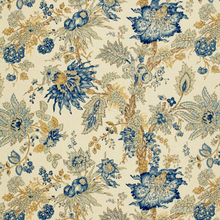Ellis Floral Vine Indigo 1304001 by Schumacher Fabric Schumacher Fabric Ellis Floral Vine Indigo 1304001Fabric COTTON 100% THAILAND </p><p>Repeat: H: HORZ. 27" (69CM) , V: VERT. 23 1/2" (60CM) 54 - Fabric Carolina -