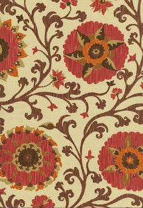 Fergana Embroidery Print Raisin 1327002 by Schumacher Designer Fabric