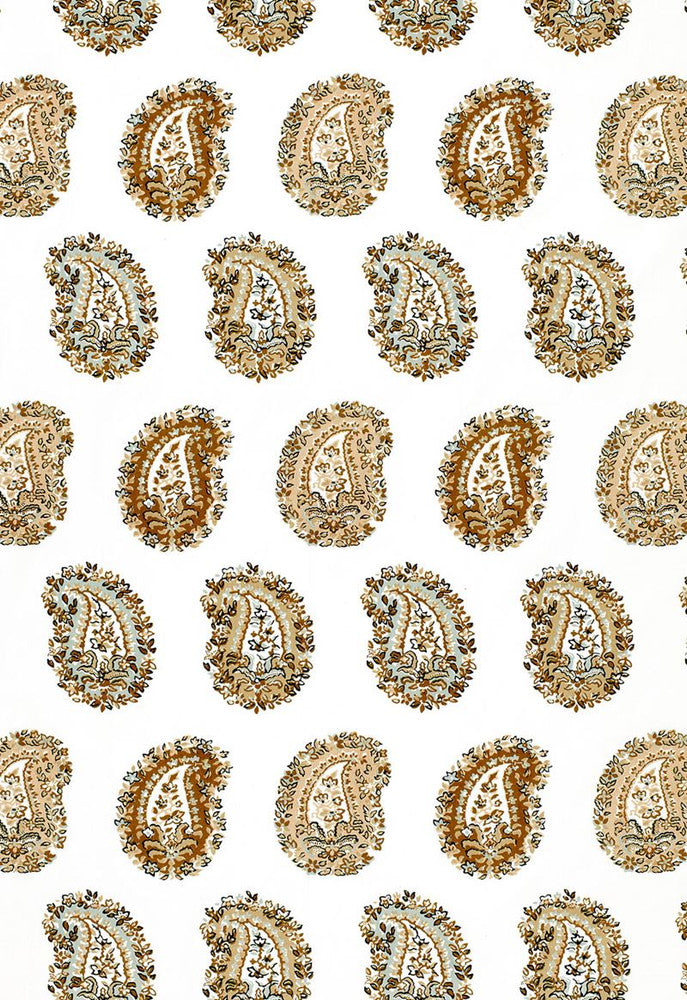 Arklow Paisley Stone 1329002 by Schumacher Designer Fabric Classic-Prints 100% Cotton - Horizontal: 13.5 and Vertical: 13.125 54 - Swanky Fabrics -