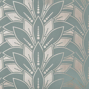 Astoria Foil (Wp) # 05 Neo Mint by 1838 Wallcoverings Designer Wallpaper