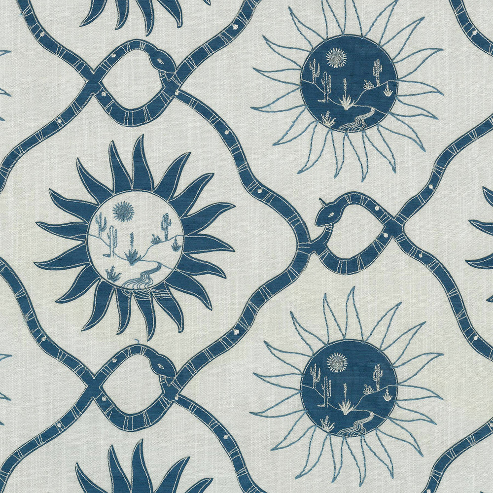Sol Emb Bleubell 140020 by Elana Gabrielle Designer Fabric